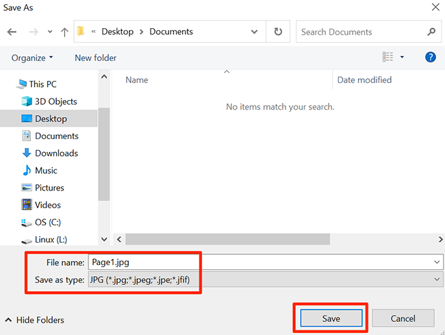 Сохранение скриншота как JPG в Snip & Sketch