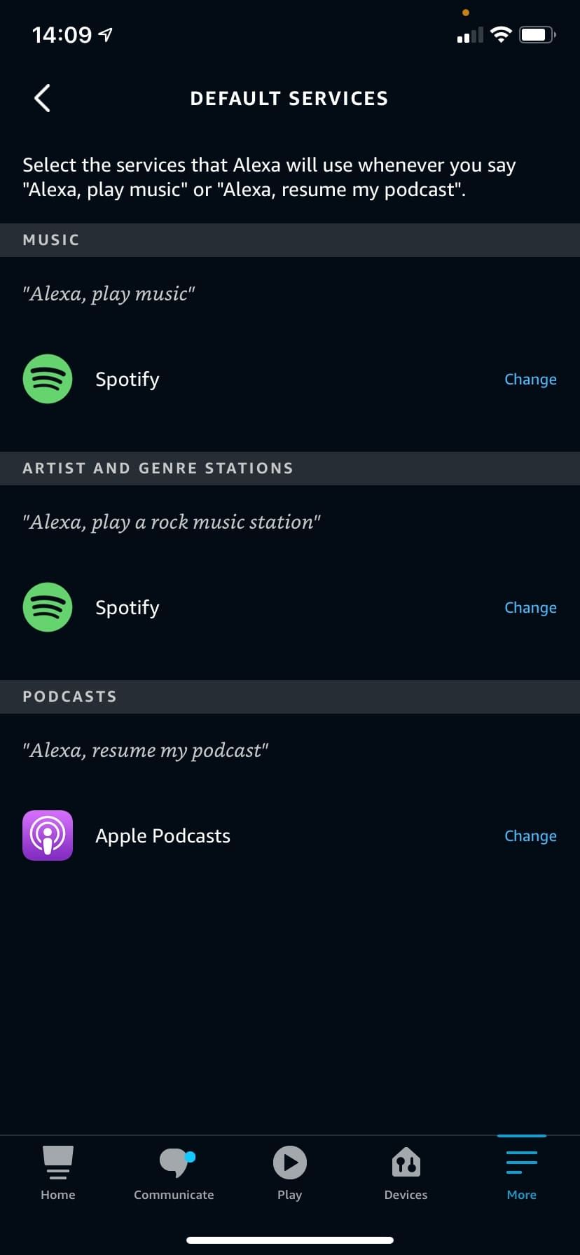 Подтверждение смены сервиса по умолчанию