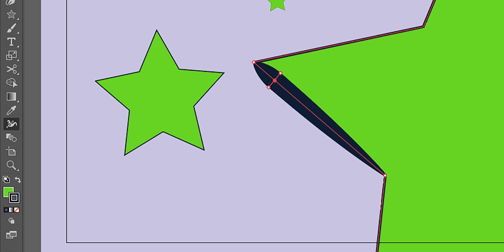 Illustrator Width tool with widened stroke path