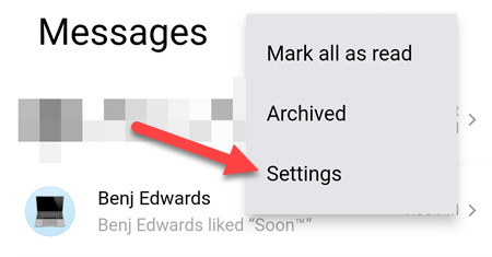 Откройте настройки приложения для включения дополнительных опций