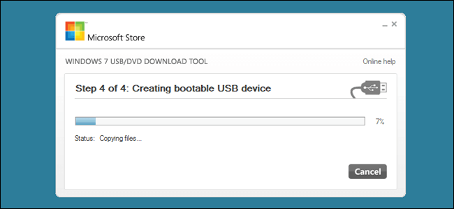 Окно Windows 7 USB/DVD Download Tool с выбором ISO