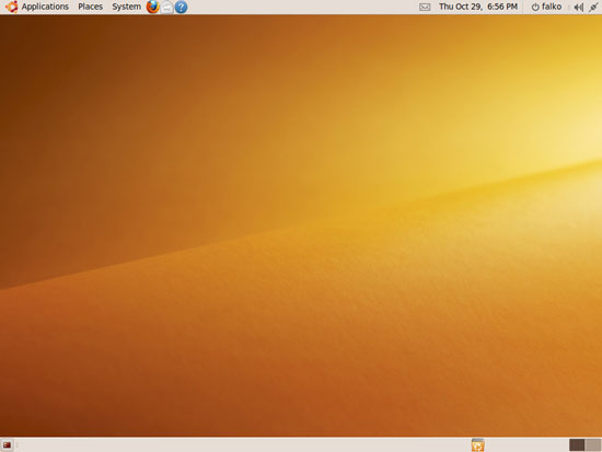 Меню и панель в Ubuntu 9.10 после обновления