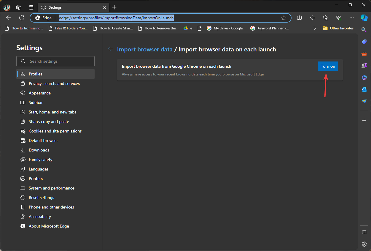 Отключение опции доступа к недавним данным
