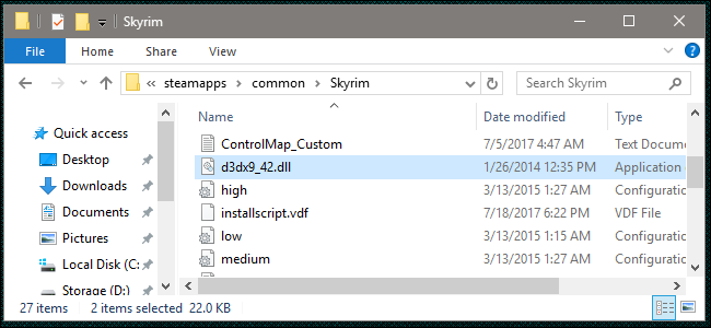 Содержимое архива SSME с файлами ssme.ini и d3xd9_42.dll