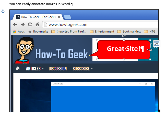 Изменение размера выноски с помощью маркеров