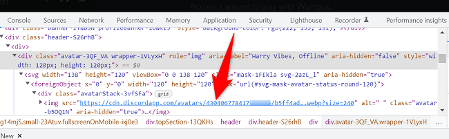 Наведите курсор на ссылку изображения.