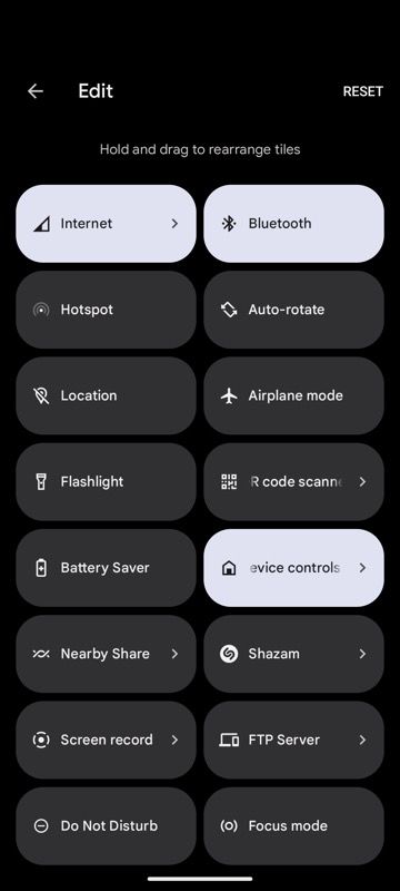 editing Pixel's Quick Settings tile