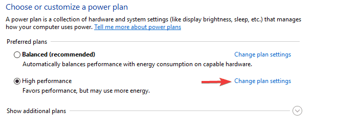 Изменение параметров плана питания