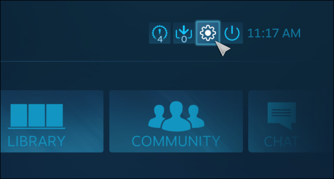 Иконка настроек в Big Picture Mode