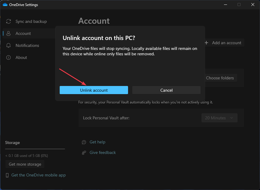 Подтверждение открепления аккаунта