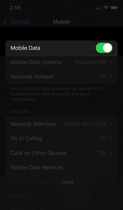 Выключение сотовых данных для приложения в iOS