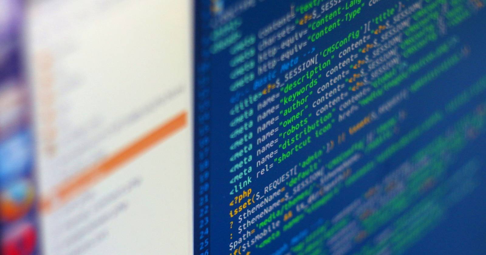 PHP-код в редакторе на рабочем столе Ubuntu