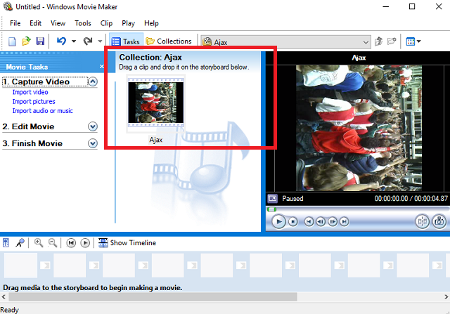 Видео в Collections Windows Movie Maker