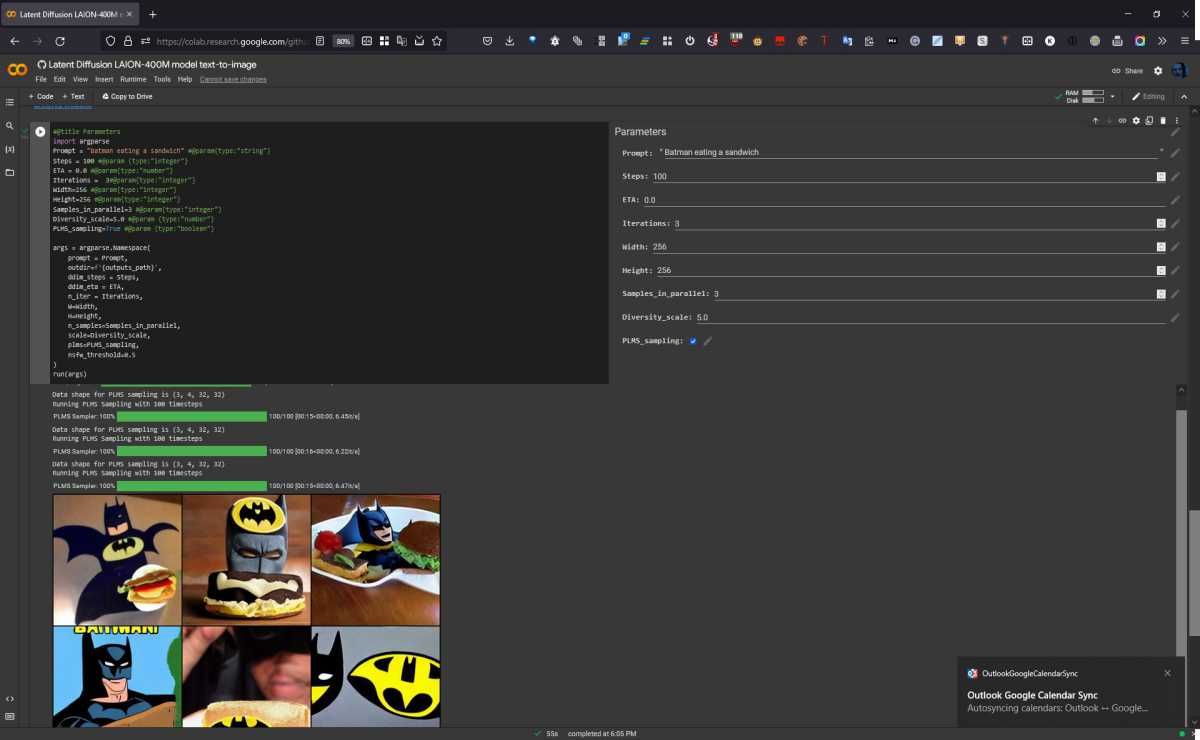 Latent Diffusion Batman Eating a Sandwich