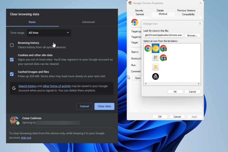 Восстановить значок Google Chrome в Windows 11