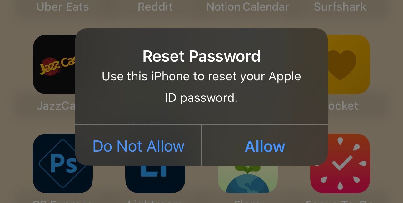 Использование iPhone для сброса пароля Apple ID