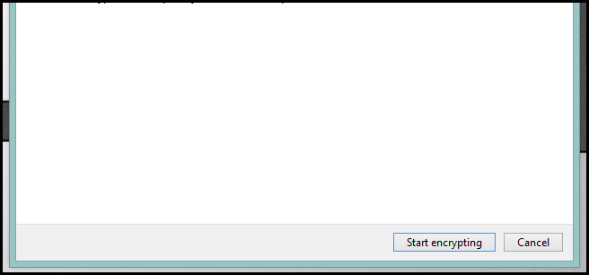 Кнопка: Начать шифрование BitLocker