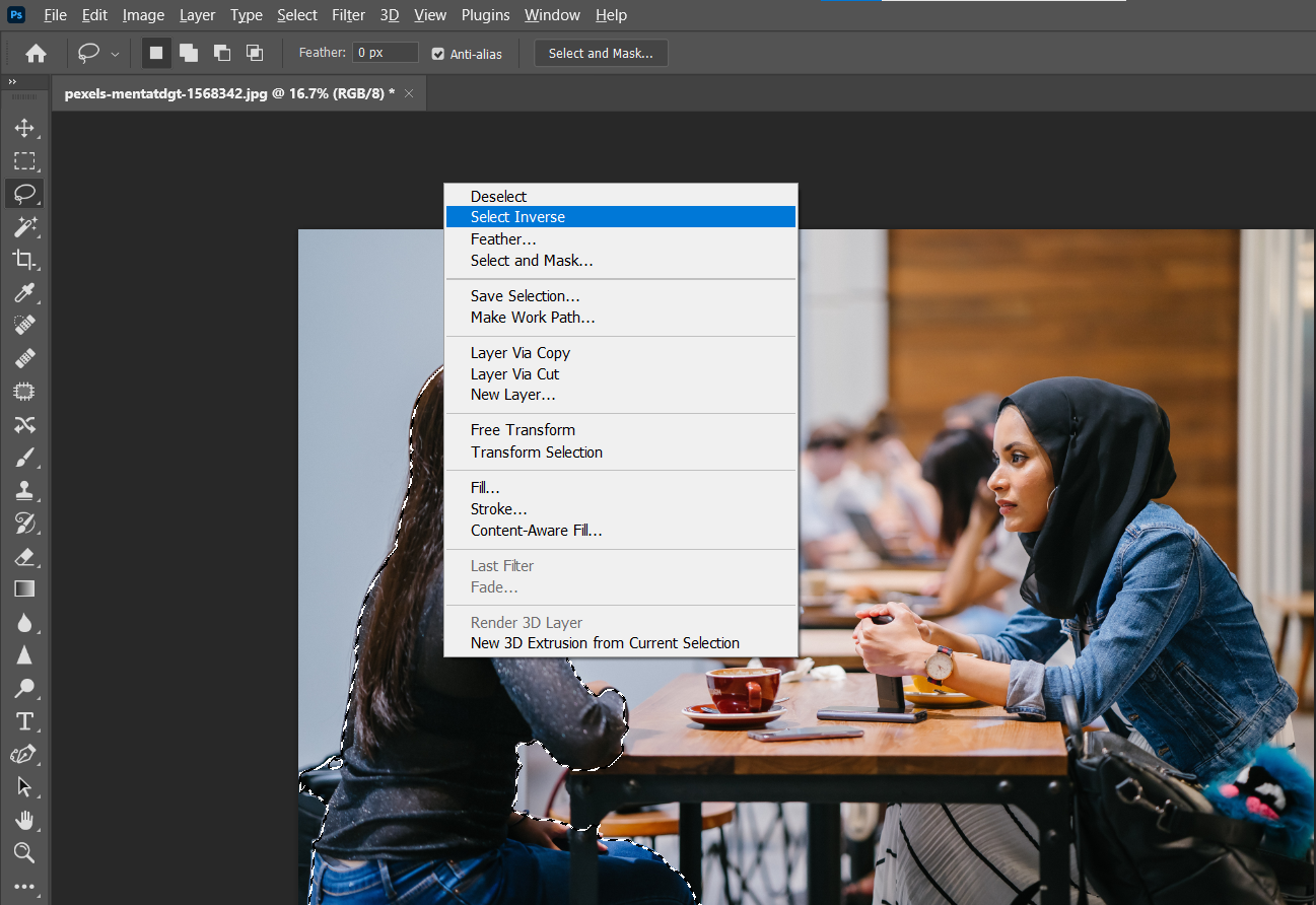 Команда Select Inverse