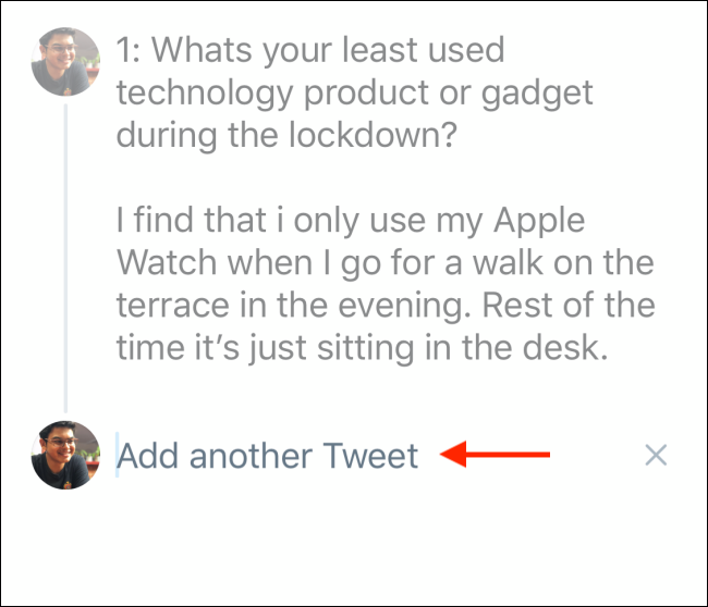 Нажмите добавить ещё один твит, чтобы продолжить тред