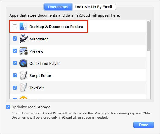 Включение синхронизации папок Рабочий стол и Документы