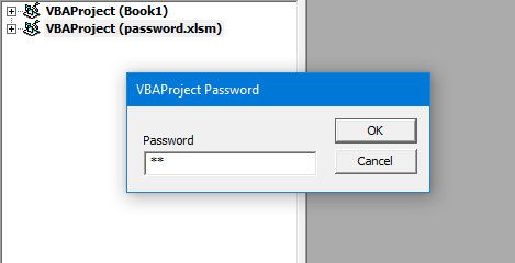 Запрос пароля при открытии VBA-проекта