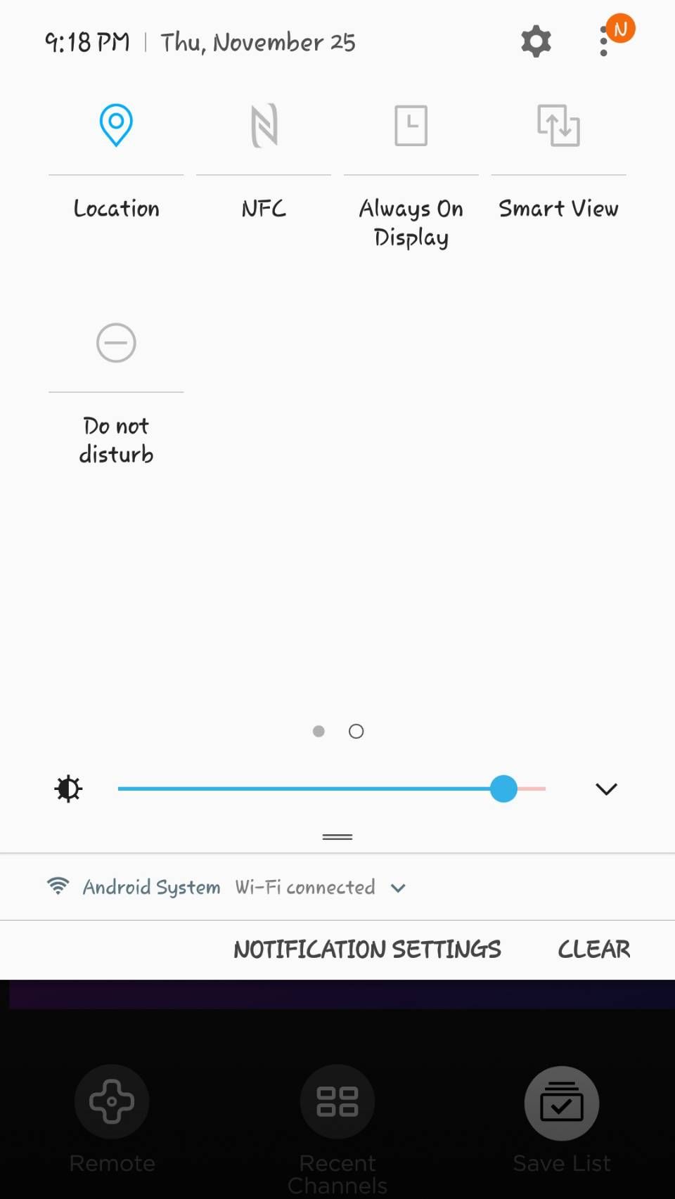 Пункт меню Smart View на Android