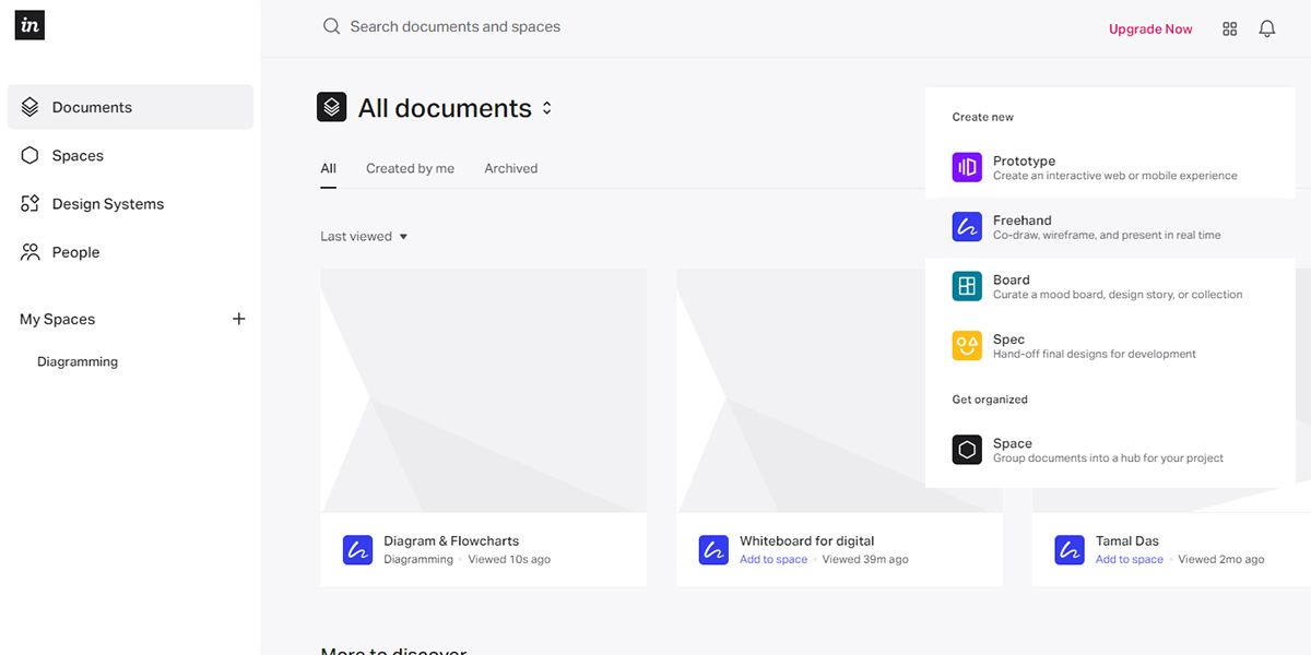 Создание нового Freehand из документов