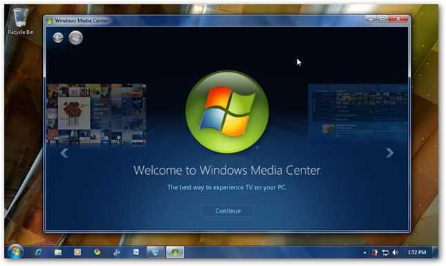 Windows Media Center на нетбуке