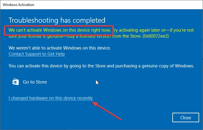 выбор 'я недавно изменял оборудование'