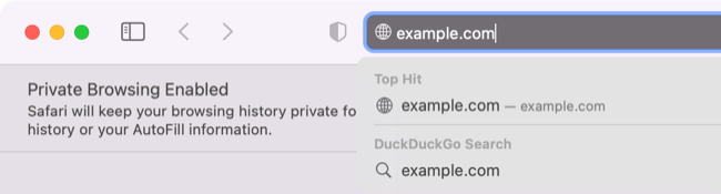Non-HTTPS сайт в приватном окне браузера