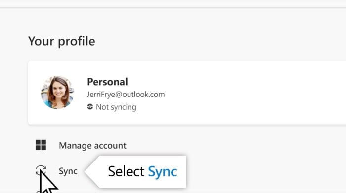 синхронизация данных Microsoft Edge между компьютером и телефоном