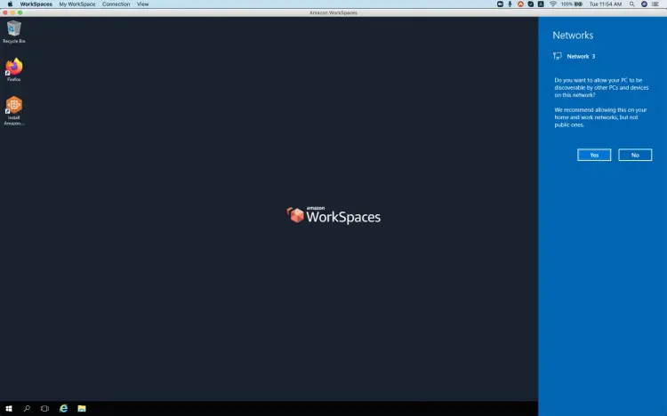 Рабочий стол Windows в WorkSpace — готов к использованию