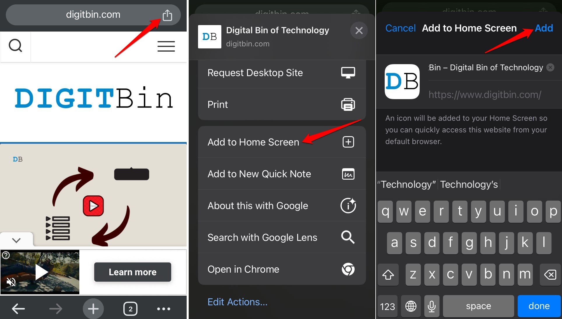 Adicionar atalho de site ao iPhone usando Chrome