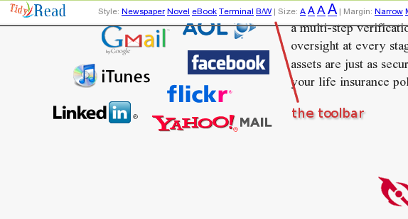 интерфейс TidyRead