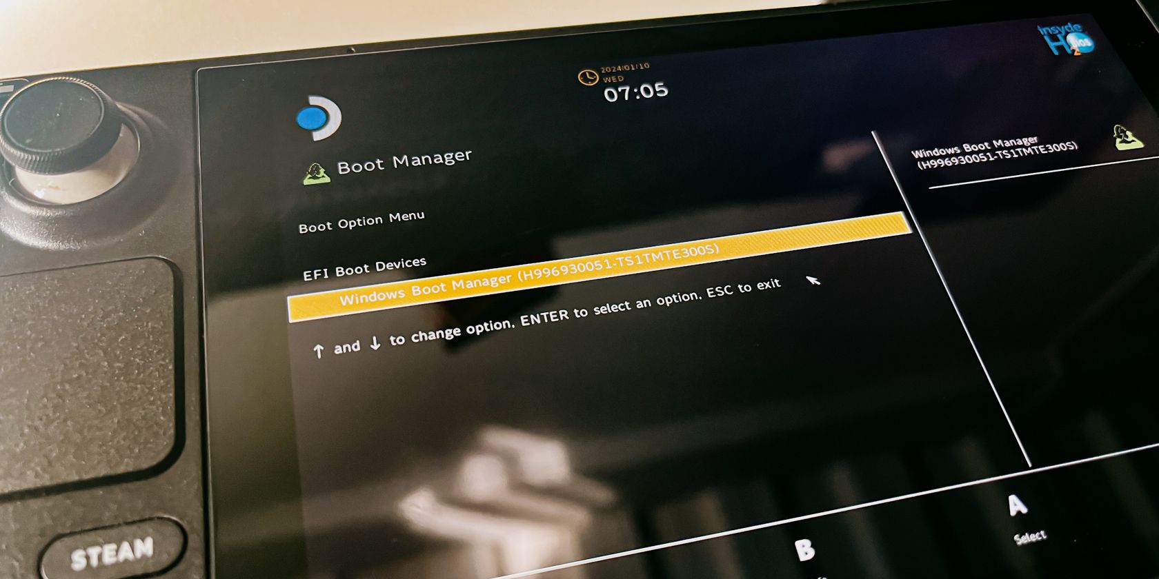 Отсутствие SteamOS в списке загрузки