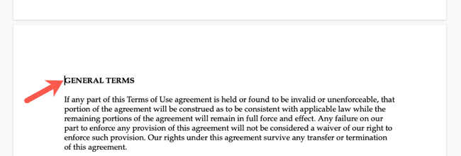 Удаление разрыва страницы на Mac, курсор перед текстом и нажата клавиша Delete