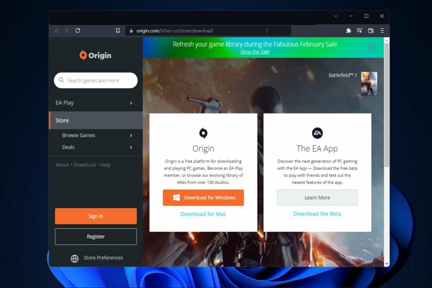 Скачать Origin на Windows 11 — инструкция
