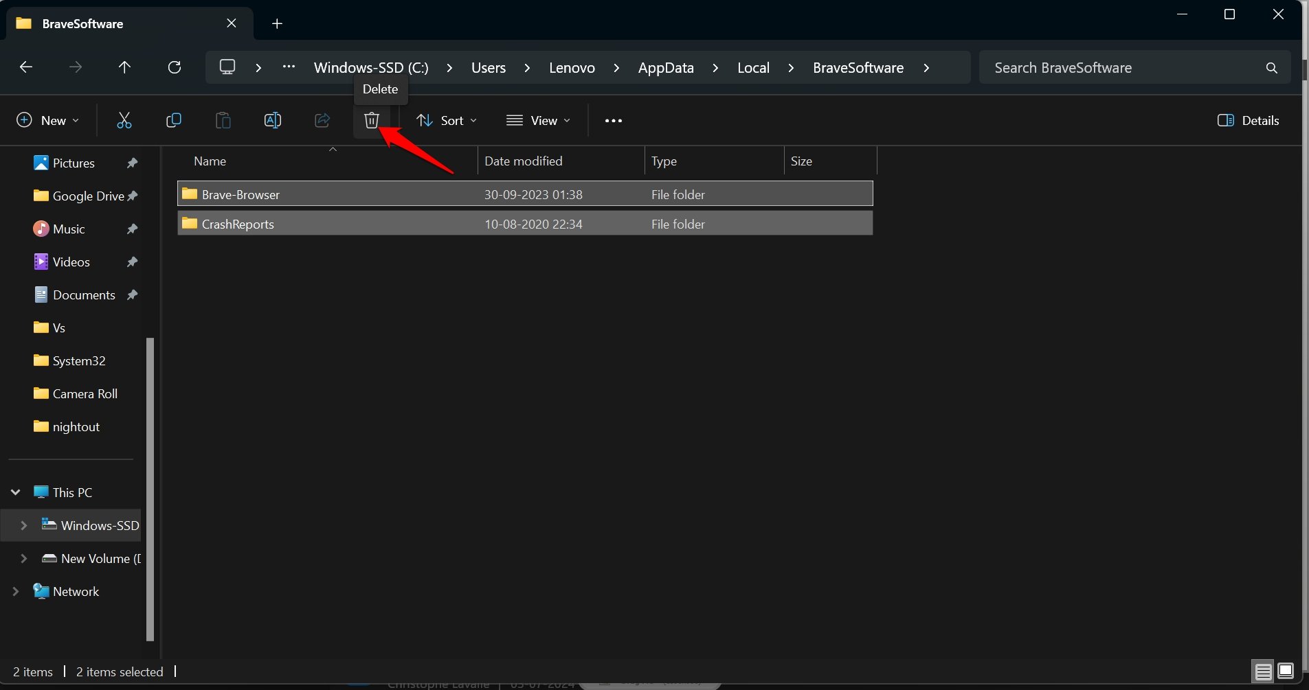 Удаление кеша приложения для освобождения места