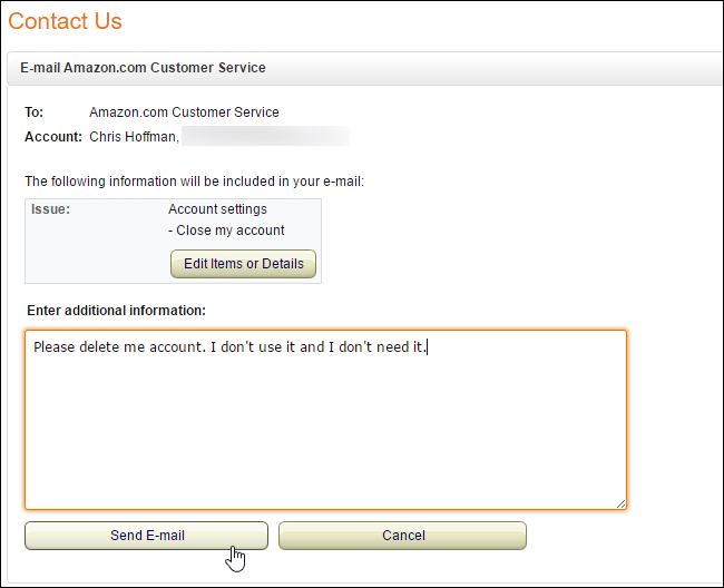 Скриншот поля с запросом причины закрытия аккаунта.