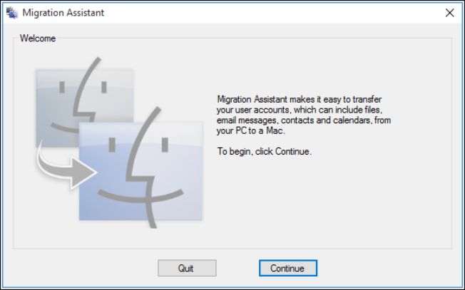 Запуск Windows Migration Assistant и ожидание кода подтверждения на экране ПК