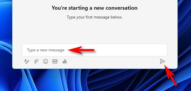Введите сообщение в поле и нажмите Enter или кнопку отправки.
