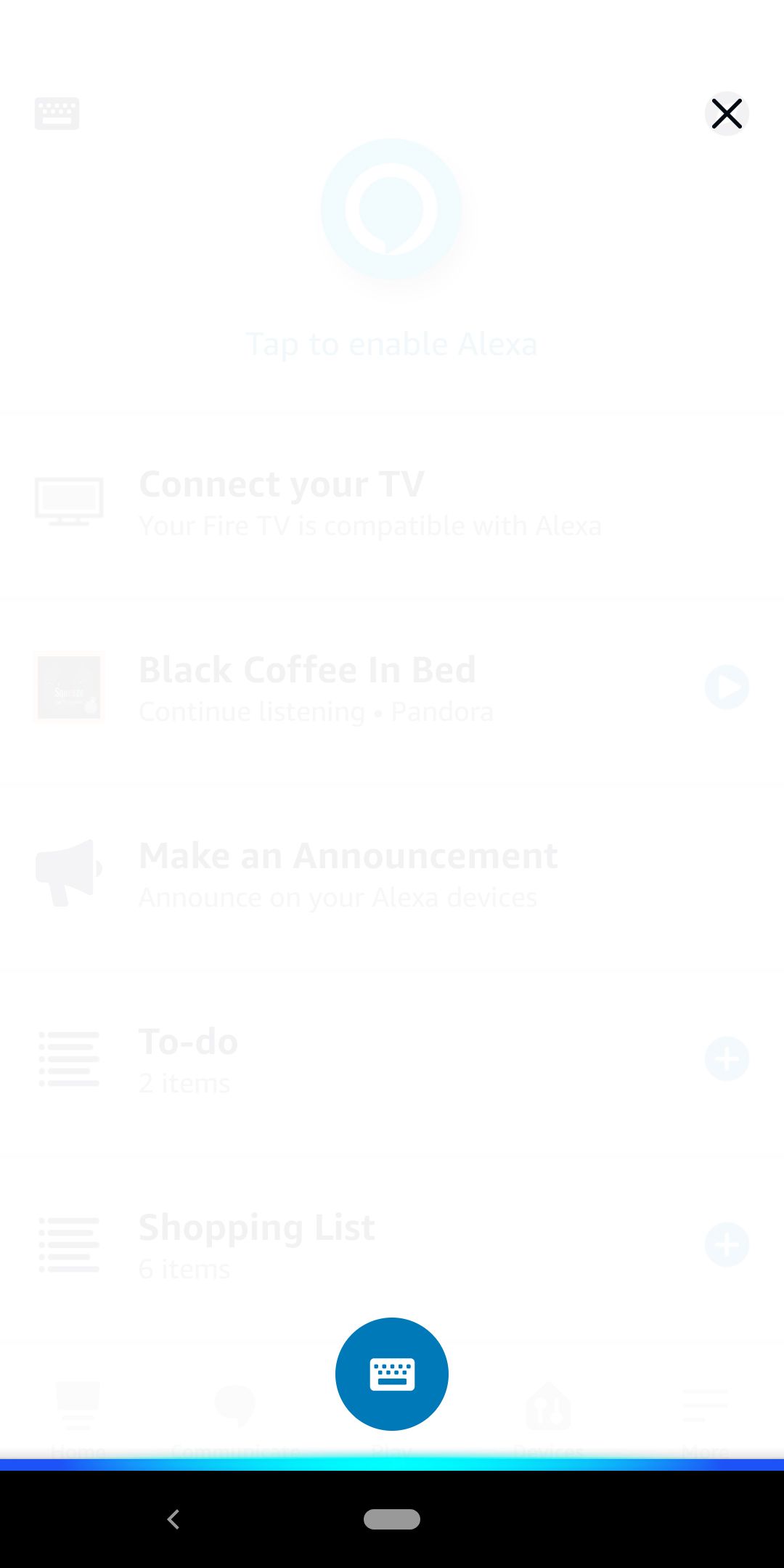 Alexa app Listening screen