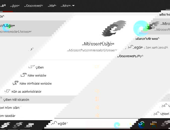 Открытое расположение файла приложения
