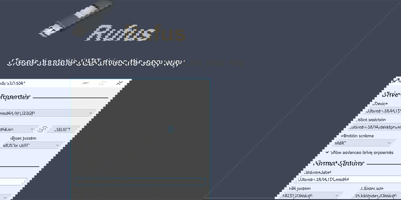 Создание загрузочной флешки в Rufus