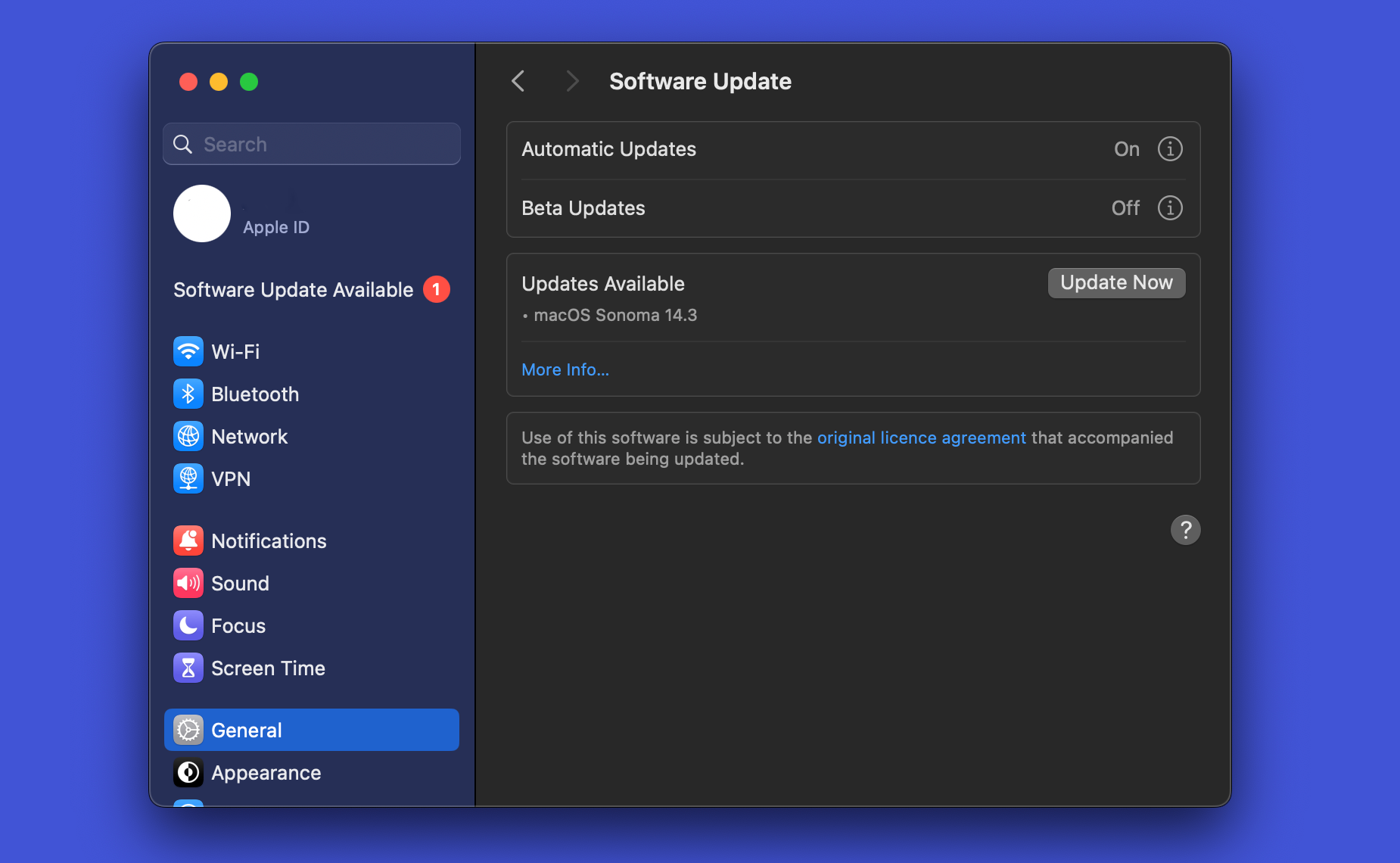Экран обновлений macOS.