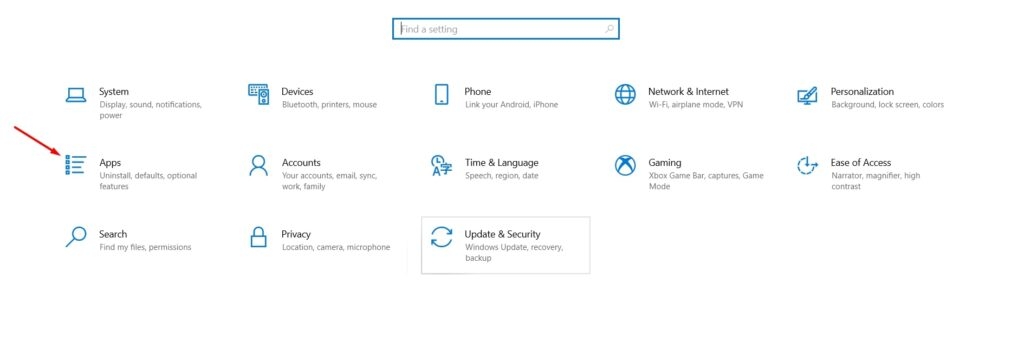 Настройки приложений Windows