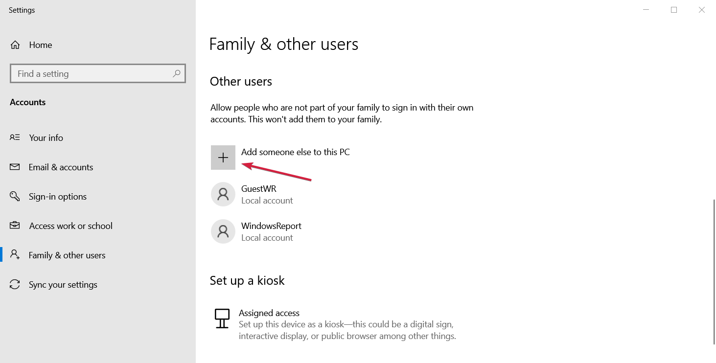 Добавление нового пользователя в Windows: 'Добавить другого человека на этот ПК'