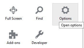 Открыть настройки Firefox