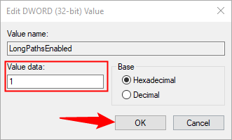 Установите значение в «1».