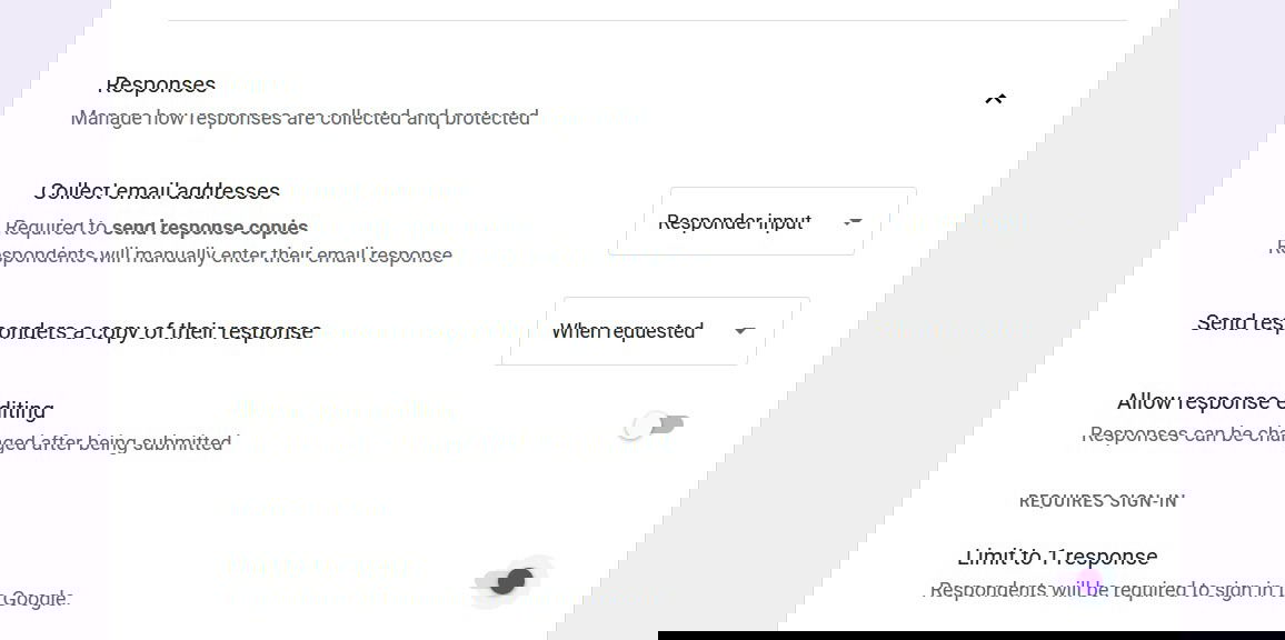 Настройки приватных ответов